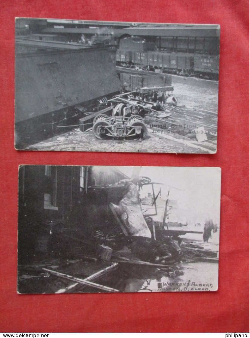 Lot Of 2 Card  Dayton Ohio OH Flood Of March 1913  Ohio     Ref 6226 - Dayton