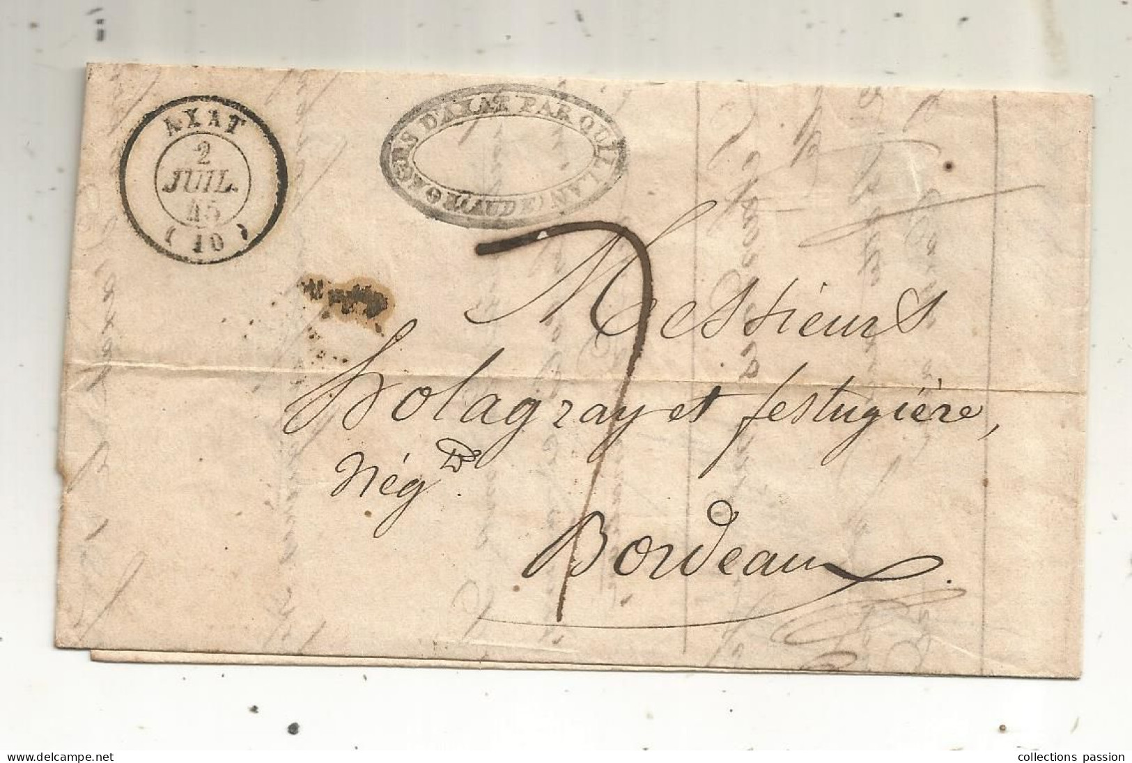 Lettre, Préphilatélie, Précurseurs XIX, 1845, AXAT, 10, TOULOUSE, 5 Scans, Les Forges D'Axat Par Quillan - 1801-1848: Précurseurs XIX