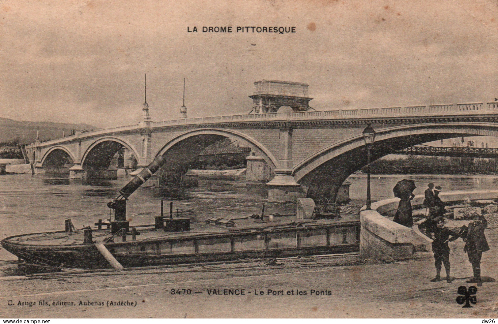 Valence (La Drôme Pittoresque) Le Port Et Les Ponts - Edition C. Artige Fils - Carte M.T.I.L. N° 3470 - Valence