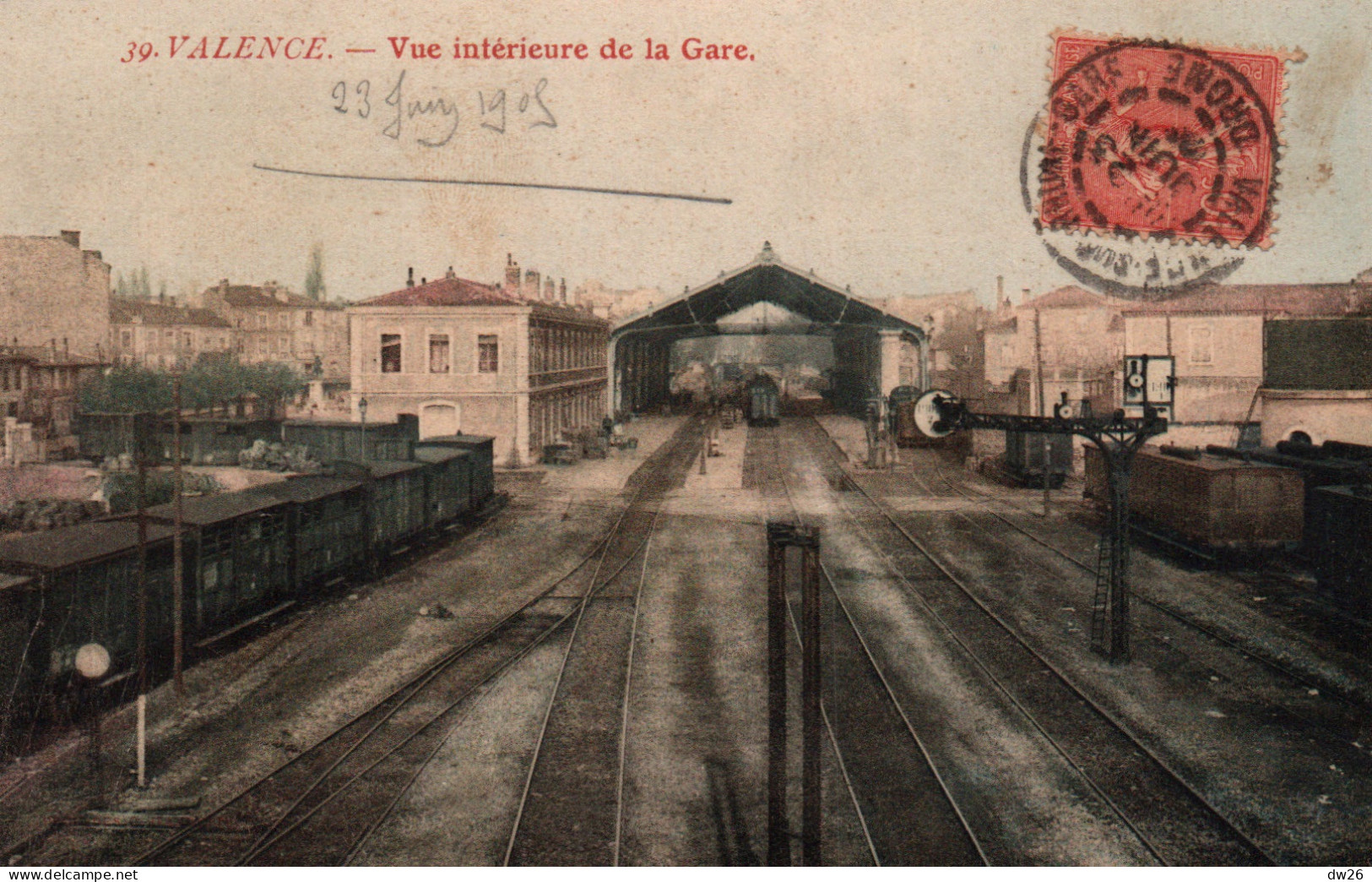 Valence - Vue Intérieure De La Gare En 1905 - Carte Colorisée N° 39 - Valence