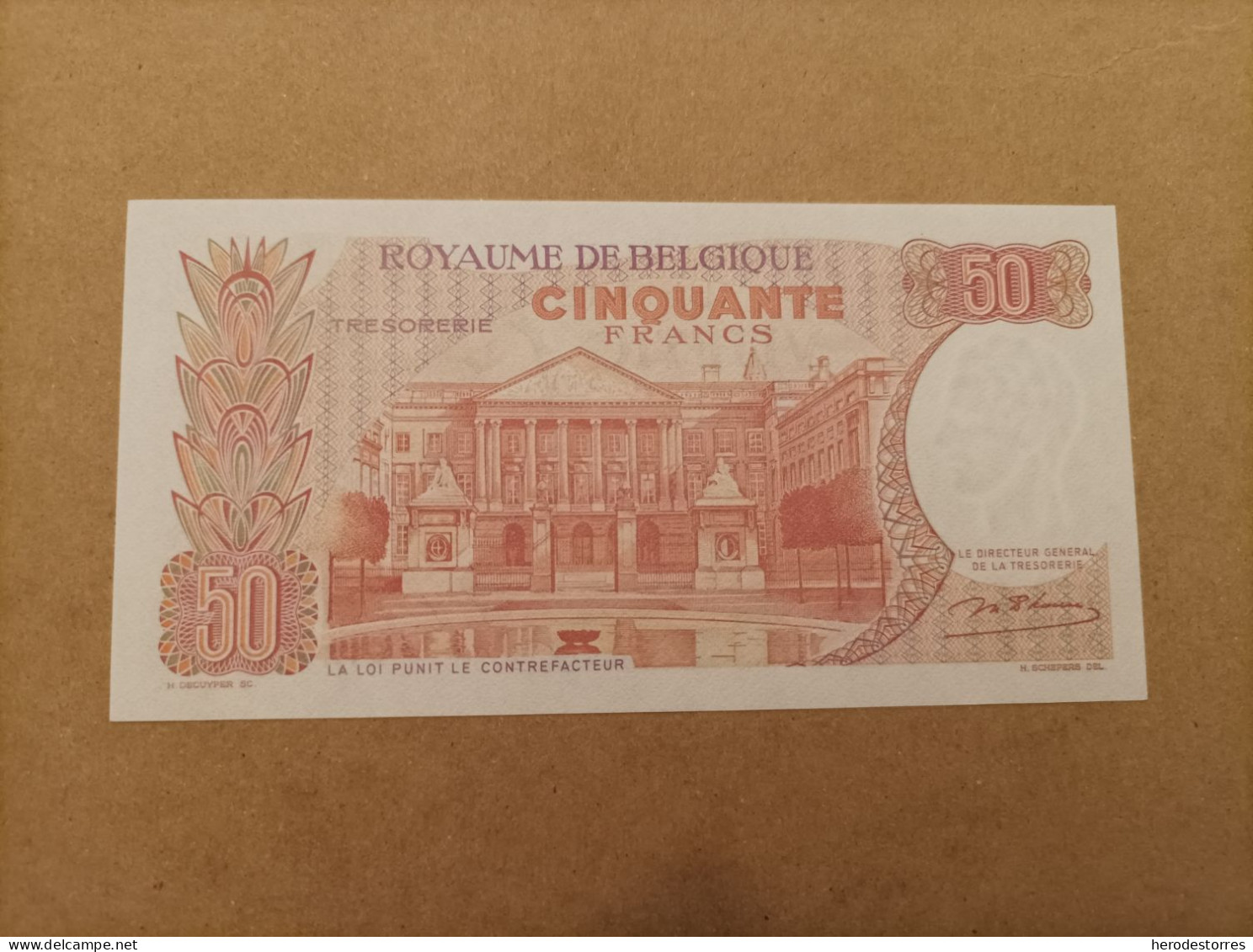 Billete De Bélgica De 50 Francos, Año 1966, UNC - A Identifier