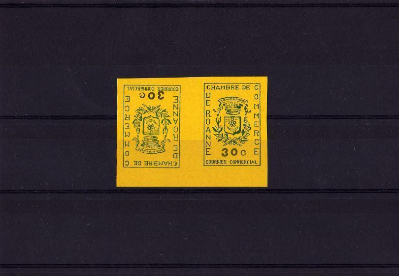 FRANCE TIMBRE DE GREVE ROANNE 1968 EN PAIRE TETE BECHE AVEC BORD DE FEUILLE LUXE - Andere & Zonder Classificatie