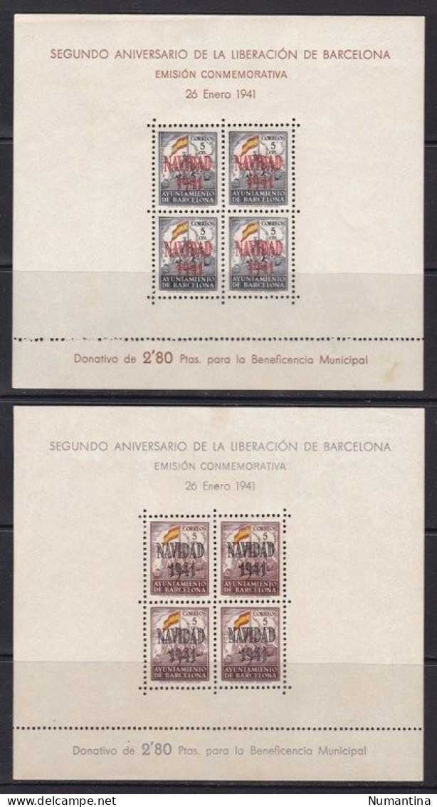 1941 - España - Barcelona - Edifil 31,32 - HB Navidad 1941- MNH - Barcelona