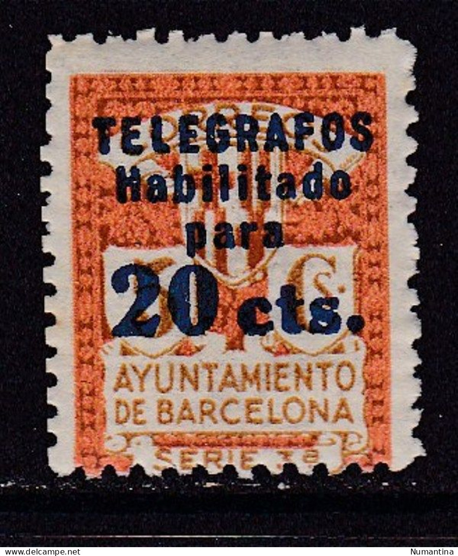 1934 - España - Barcelona - Edifil 5 - Tipo B Habilitado - Valor Catalogo 102 € - Barcelona