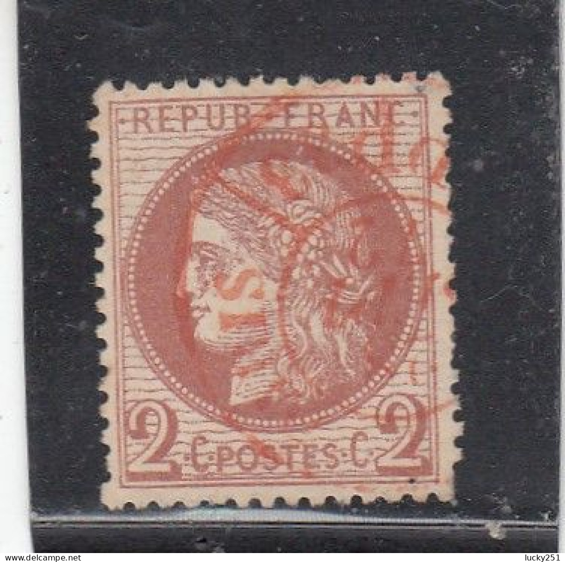 France - Année 1871/75 - N°YT 51 - Type Cérès - Oblitération Cachet Rouge Des Imprimés - 2c Rouge Brun - 1871-1875 Cérès