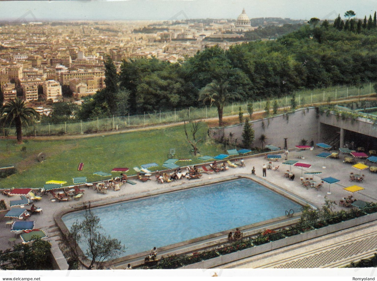 CARTOLINA  ROMA,LAZIO-HOTEL CAVALIERI HILTON-LA PISCINA-STORIA,CULTURA,RELIGIONE,MEMORIA,BELLA ITALIA,NON VIAGGIATA - Bar, Alberghi & Ristoranti