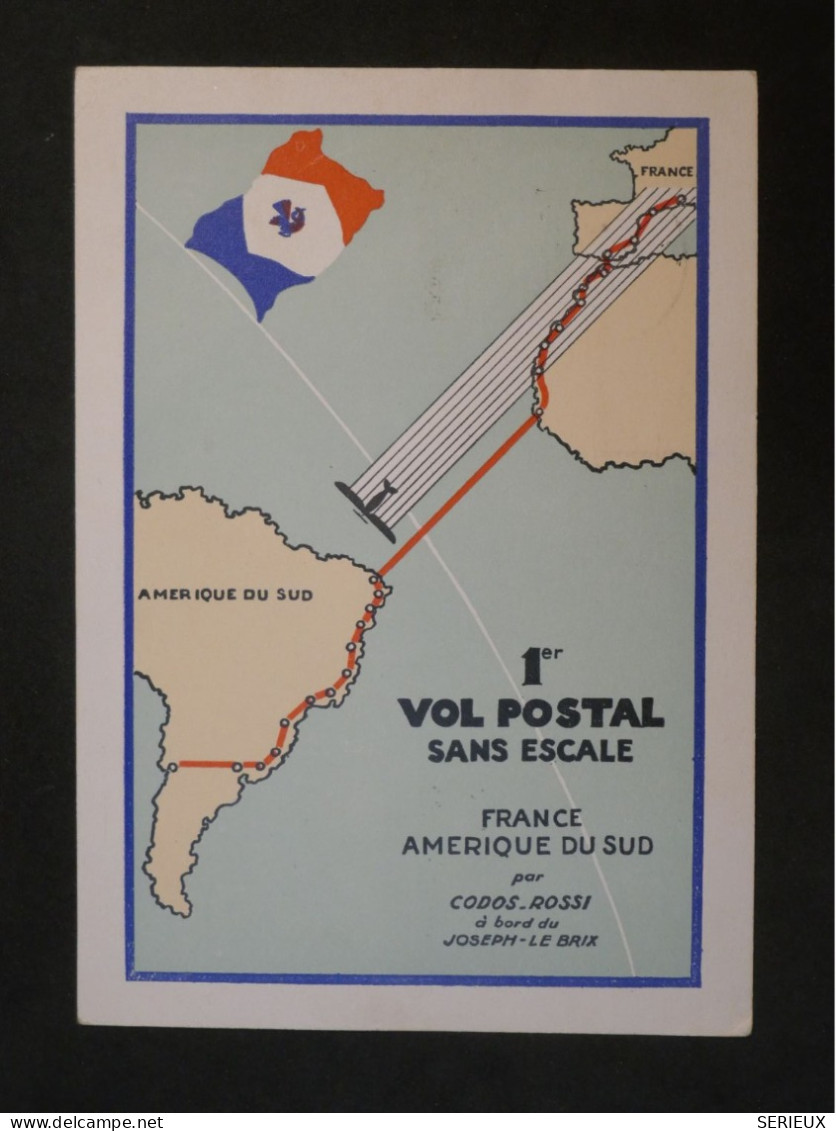 DD16 FRANCE BELLE CARTE RR  1935 RAID INTERROMPU    + VOIE CODOS ROSSI +++AMERIQUE SUD   ++ AFF.  INTERESSANT+++ - 1927-1959 Covers & Documents