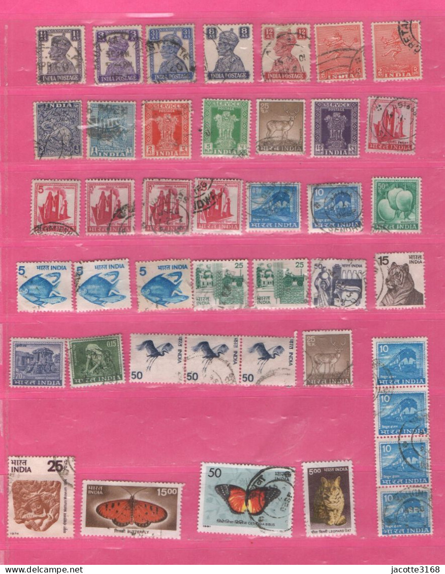 Inde 1969 1975  Lot De 82 Timbres - Used Stamps