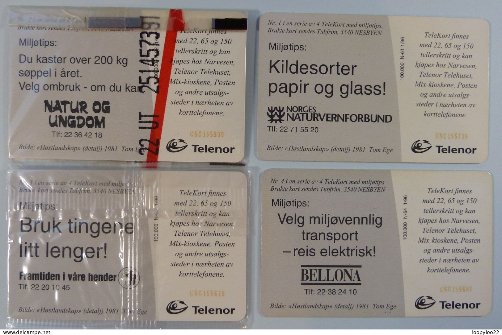 NORWAY - Schlumberger Chip - Puzzle - Set Of 4 - Used & Mint Blister - Norvège