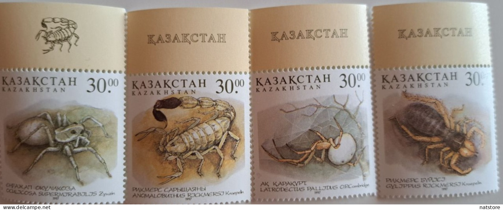 1997...KAZAKHSTAN... STAMPS..Venomous Arachnids..FULL SERIE - Arañas