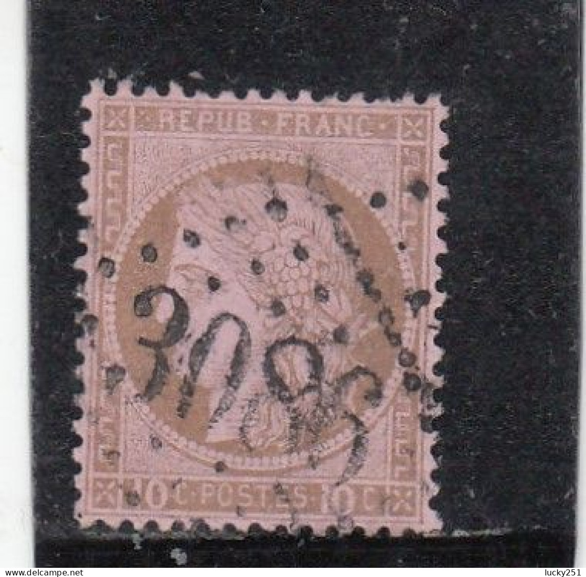 France - Année 1871/75 - N°YT 54 - Type Cérès - Oblitération Losange GC - 10c Brun S. Rose - 1871-1875 Cérès