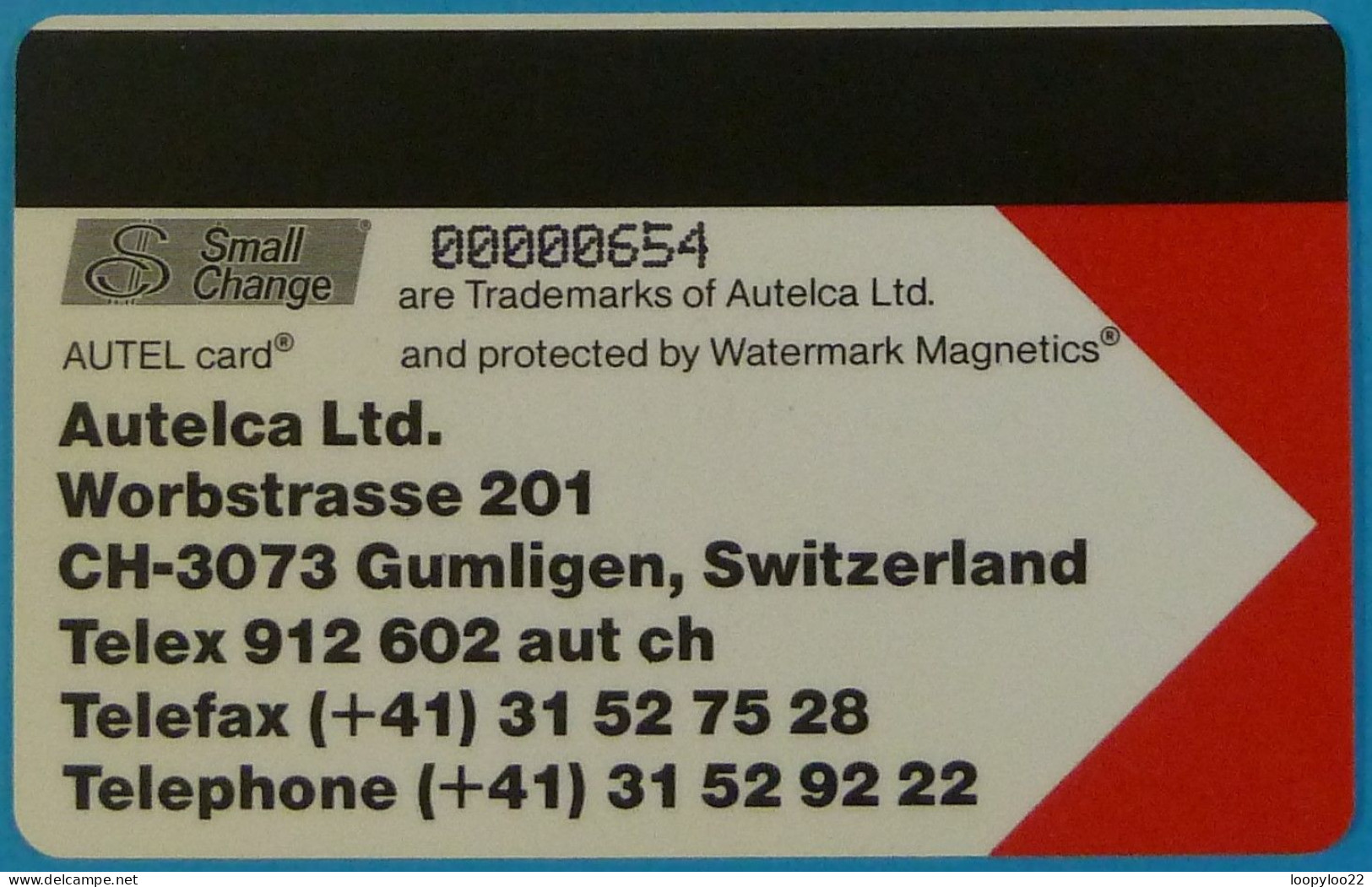 SWITZERLAND - Autelca - Test / Demo - Watermark Magnetics - Kartensammlung - (Hobi D-AA-1) - 1000ex - R - Suisse
