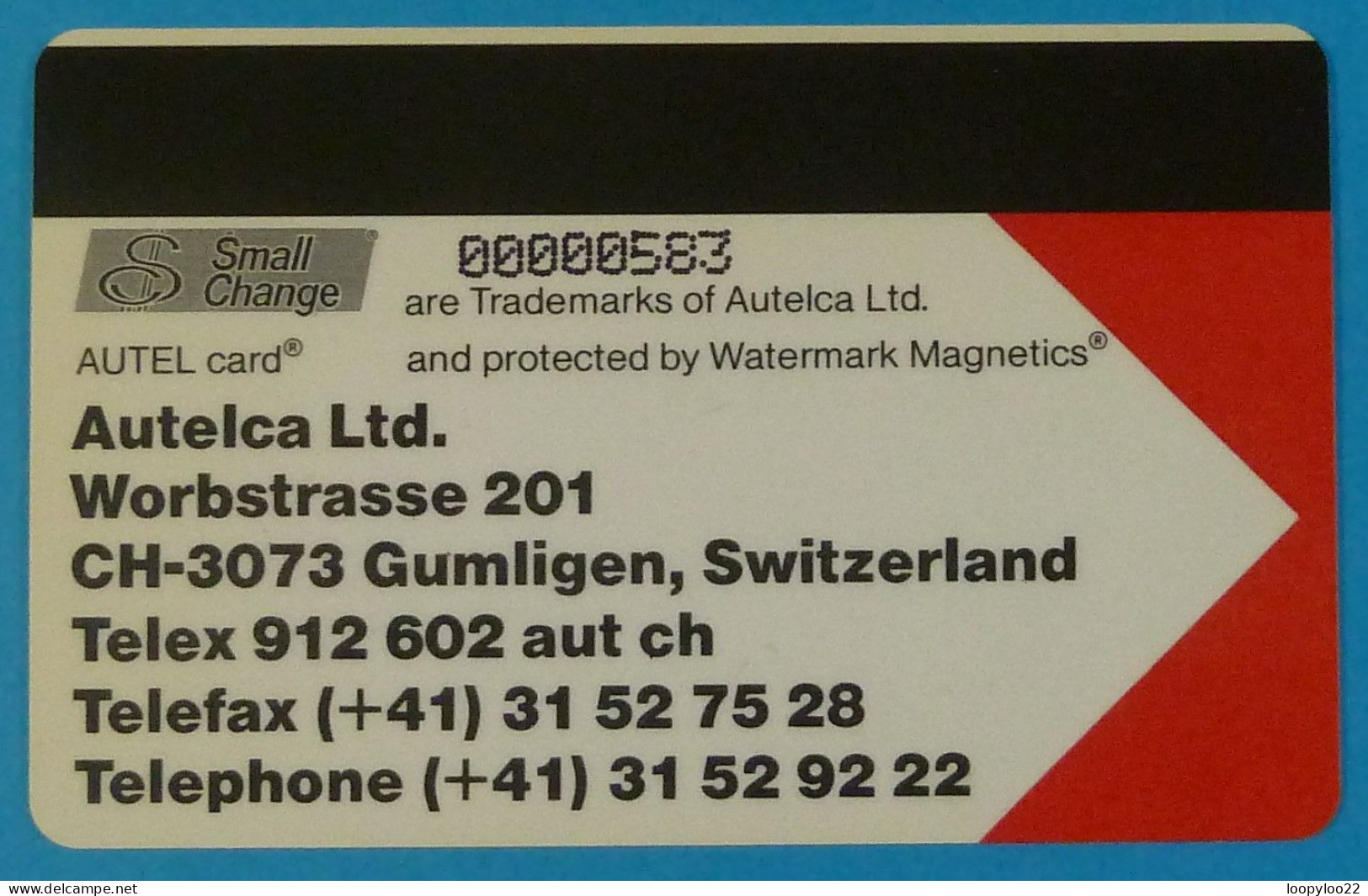 SWITZERLAND - Autelca - Test / Demo - Watermark Magnetics - Telca Star - (Hobi D-AA-2) - 1000ex - R - Suisse