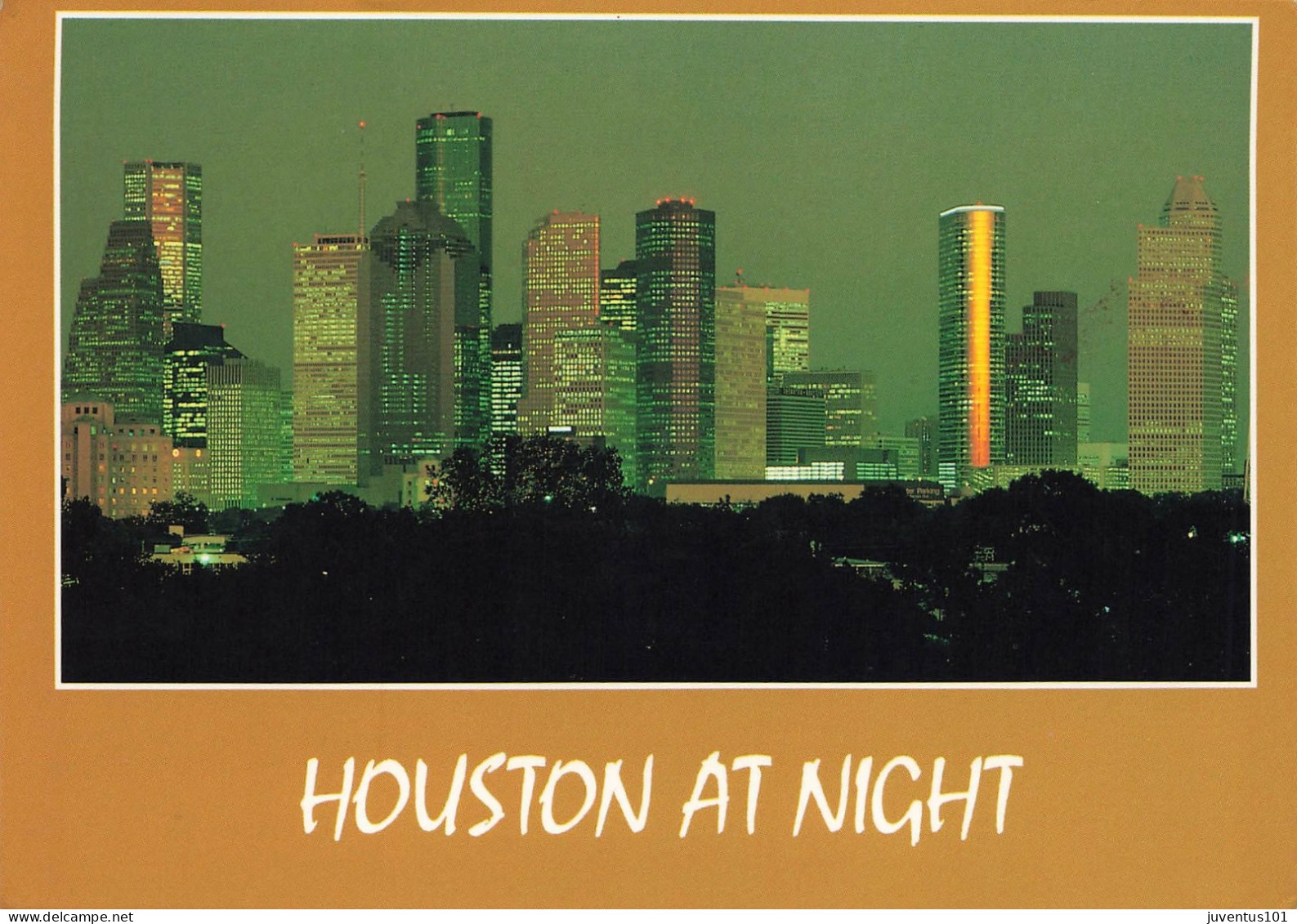 CPSM Houston At Night-Beau Timbre-RARE    L2396 - Houston