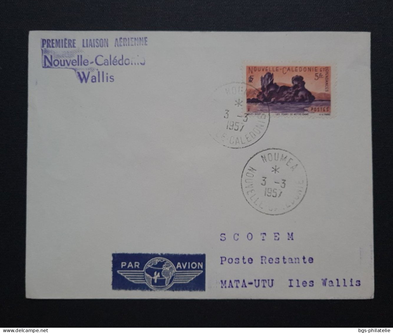 NCA. Timbre Numéro 272 Sur Lettre 1ère Liaison Aérienne "NOUVELLE-CALÉDONIE  WALLIS ". - Storia Postale