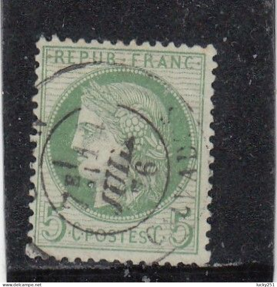 France - Année 1871/75 - N°YT 53 - Type Cérès - Oblitération Cachet à Date - 5c Vert Jaune S. Azuré - 1871-1875 Cérès