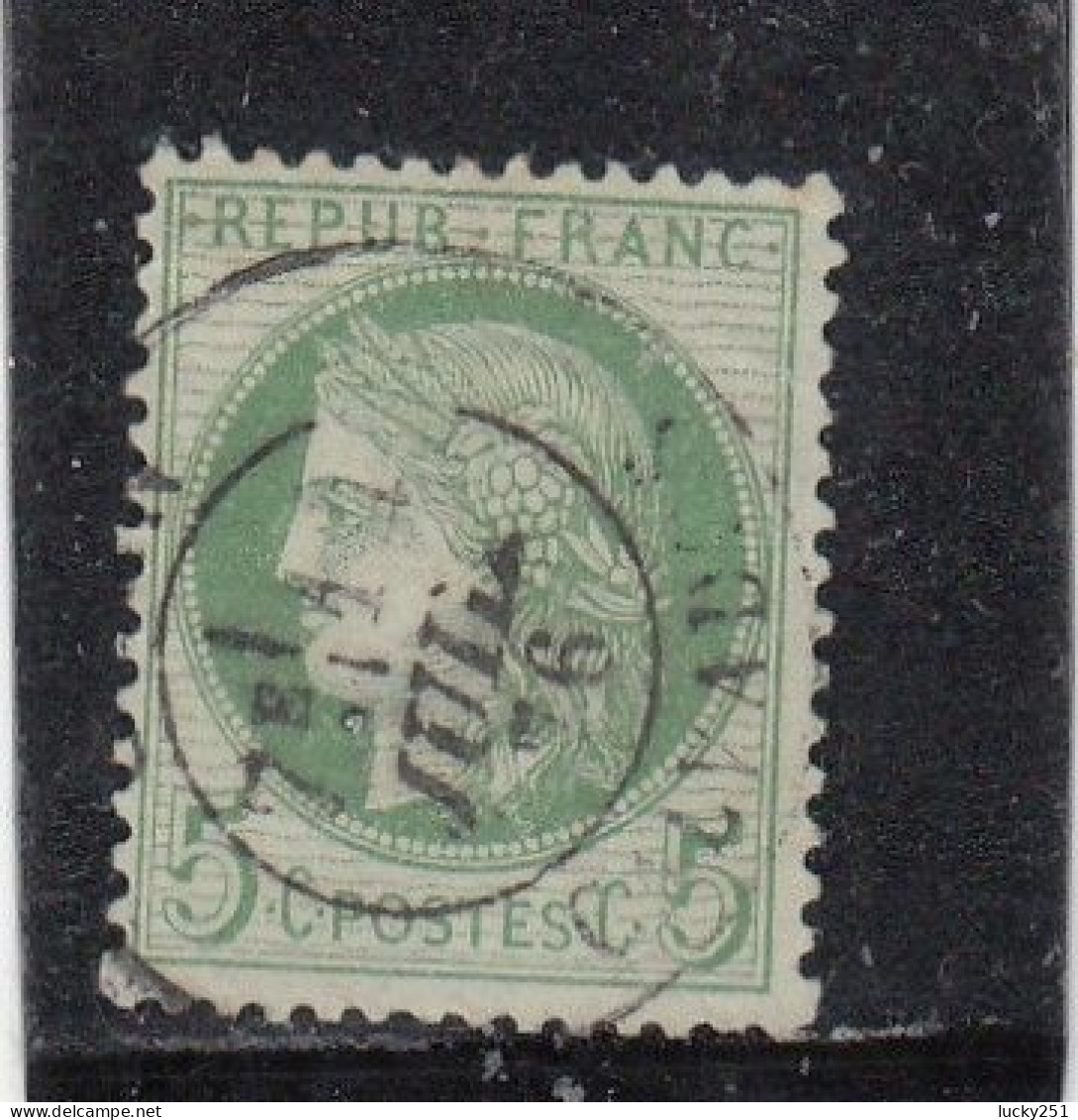 France - Année 1871/75 - N°YT 53 - Type Cérès - Oblitération Cachet à Date - 5c Vert Jaune S. Azuré - 1871-1875 Ceres