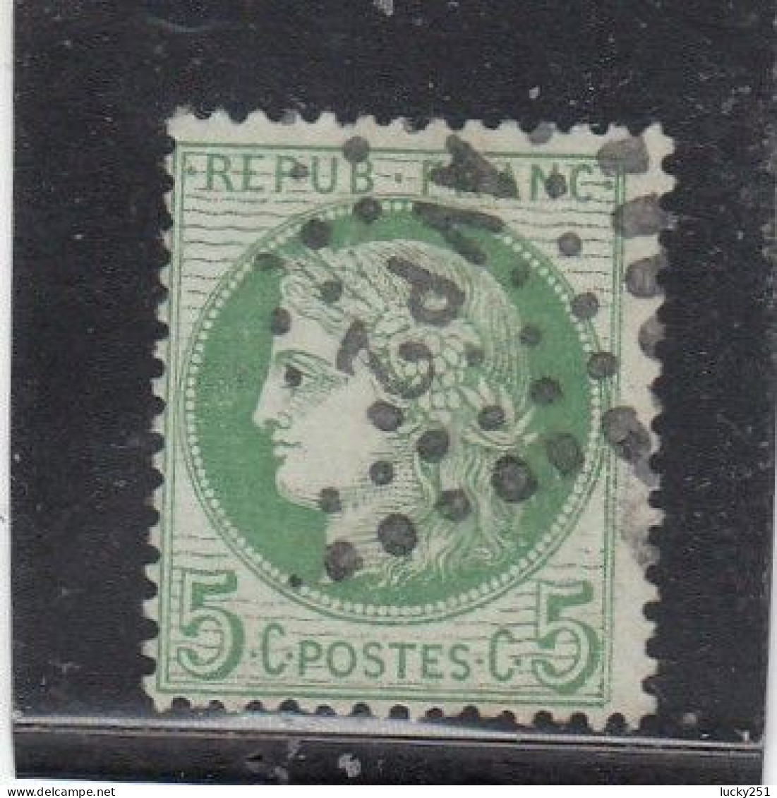 France - Année 1871/75 - N°YT 53 - Type Cérès - Oblitération Ambulant - 5c Vert Jaune S. Azuré - 1871-1875 Ceres