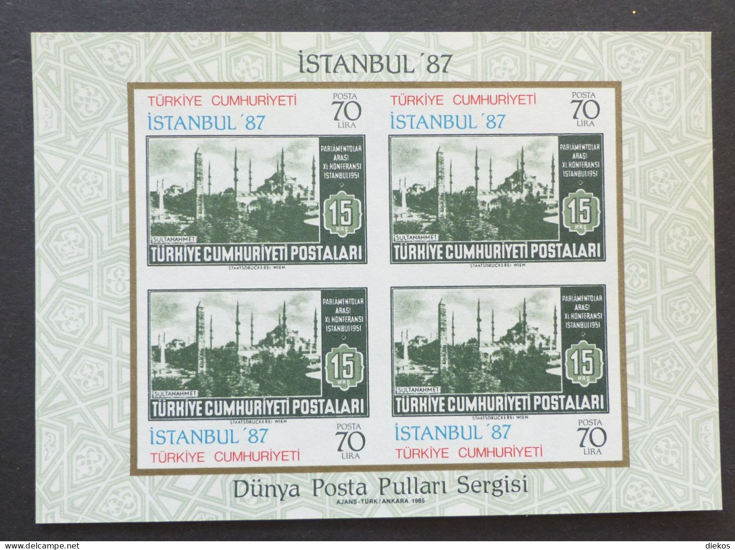 TÜRKEI  1985  Block 24  Nationale Briefmarkenausstellung 1987  Postfrisch MNH ** #6160 - Blocks & Sheetlets