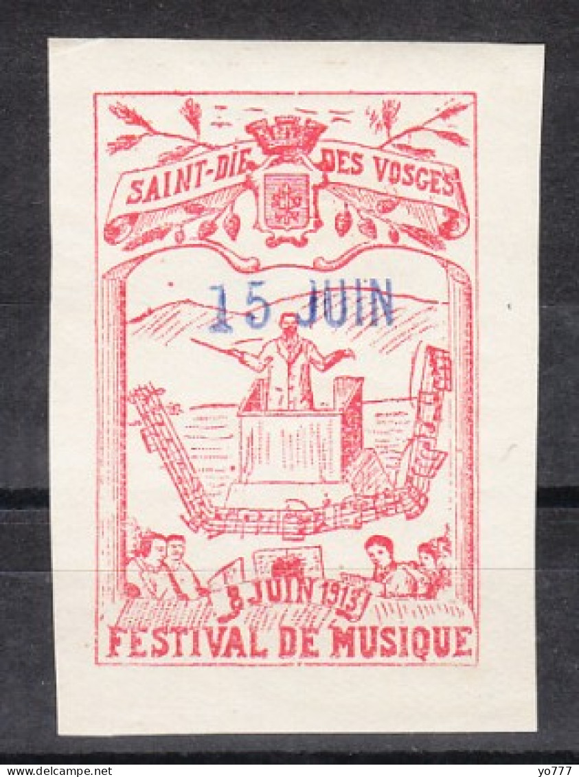 VV-078 1913 Saint Die Des Vosges Music Festival Vignette MNH** - Altri & Non Classificati