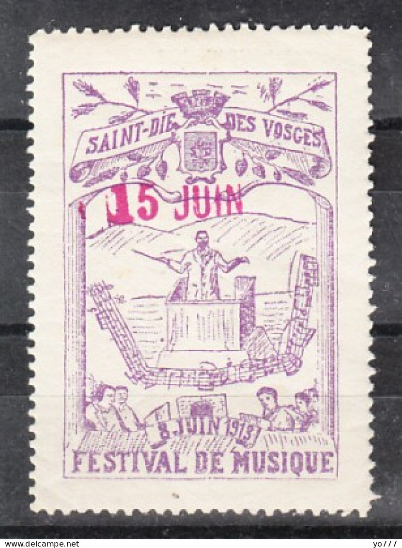 VV-081 1913 Saint Die Des Vosges Music Festival Vignette MNH** - Autres & Non Classés