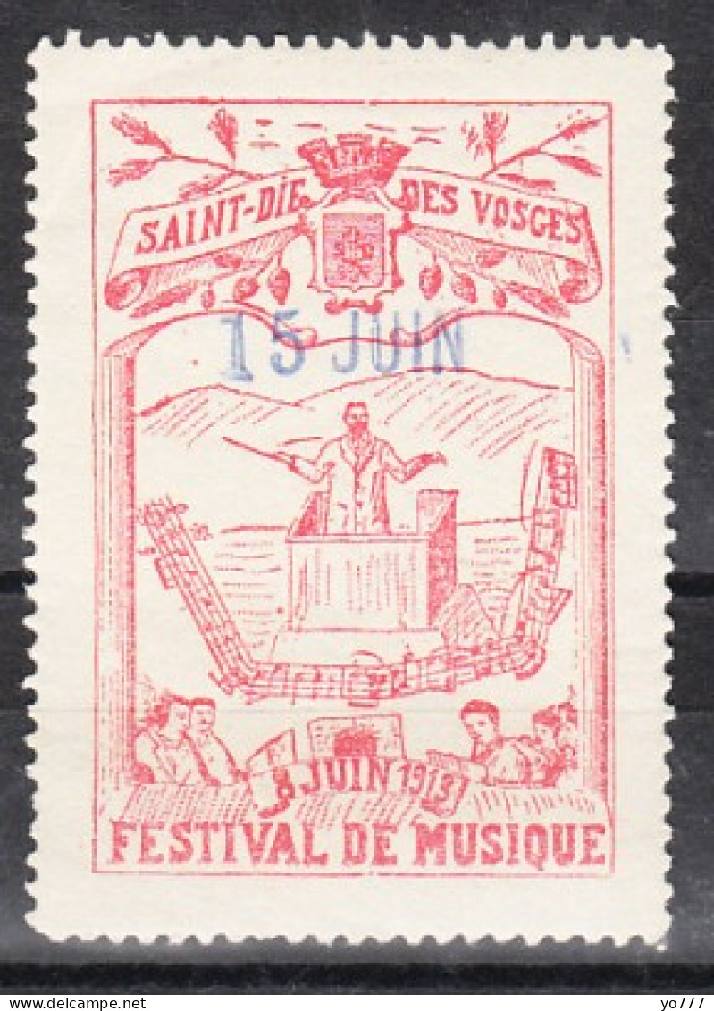 VV-082 1913 Saint Die Des Vosges Music Festival Vignette MNH** - Andere & Zonder Classificatie