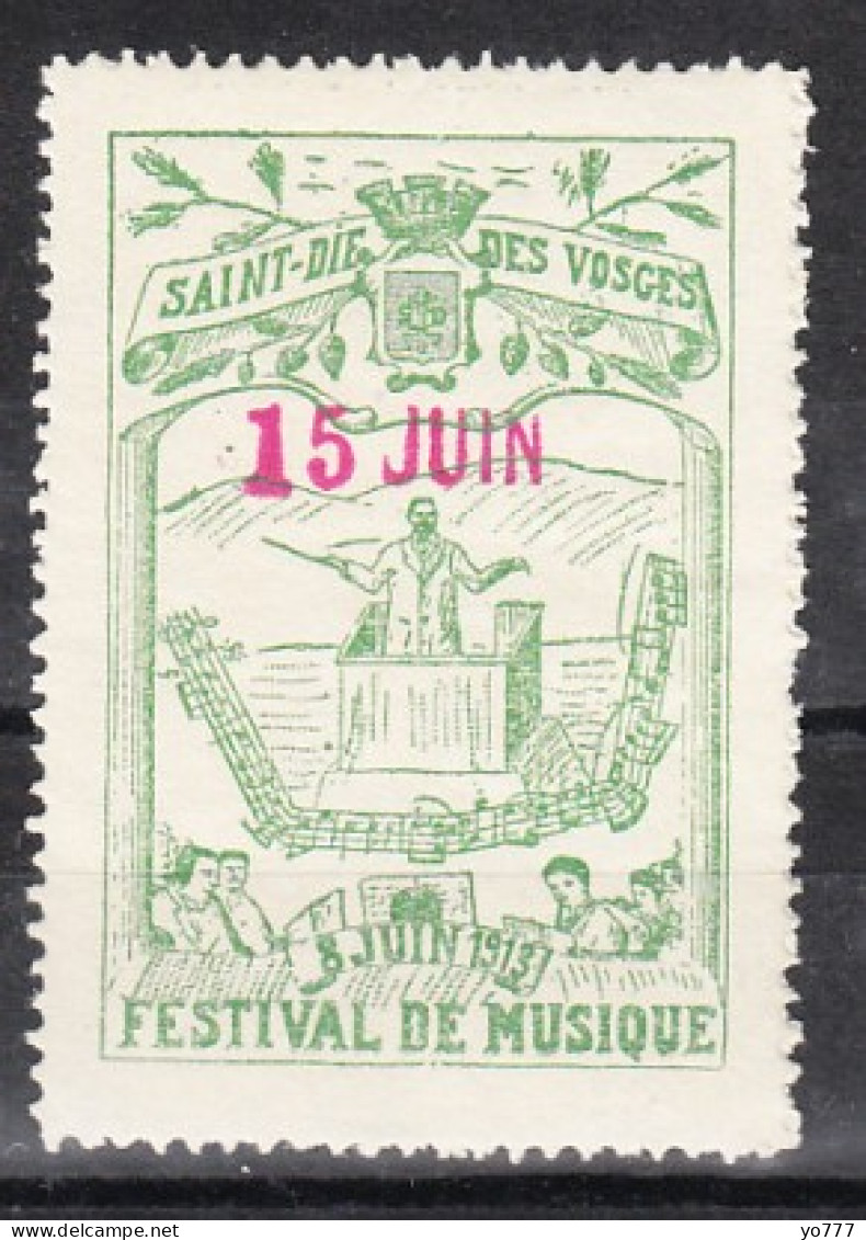 VV-084 1913 Saint Die Des Vosges Music Festival Vignette MNH** - Autres & Non Classés