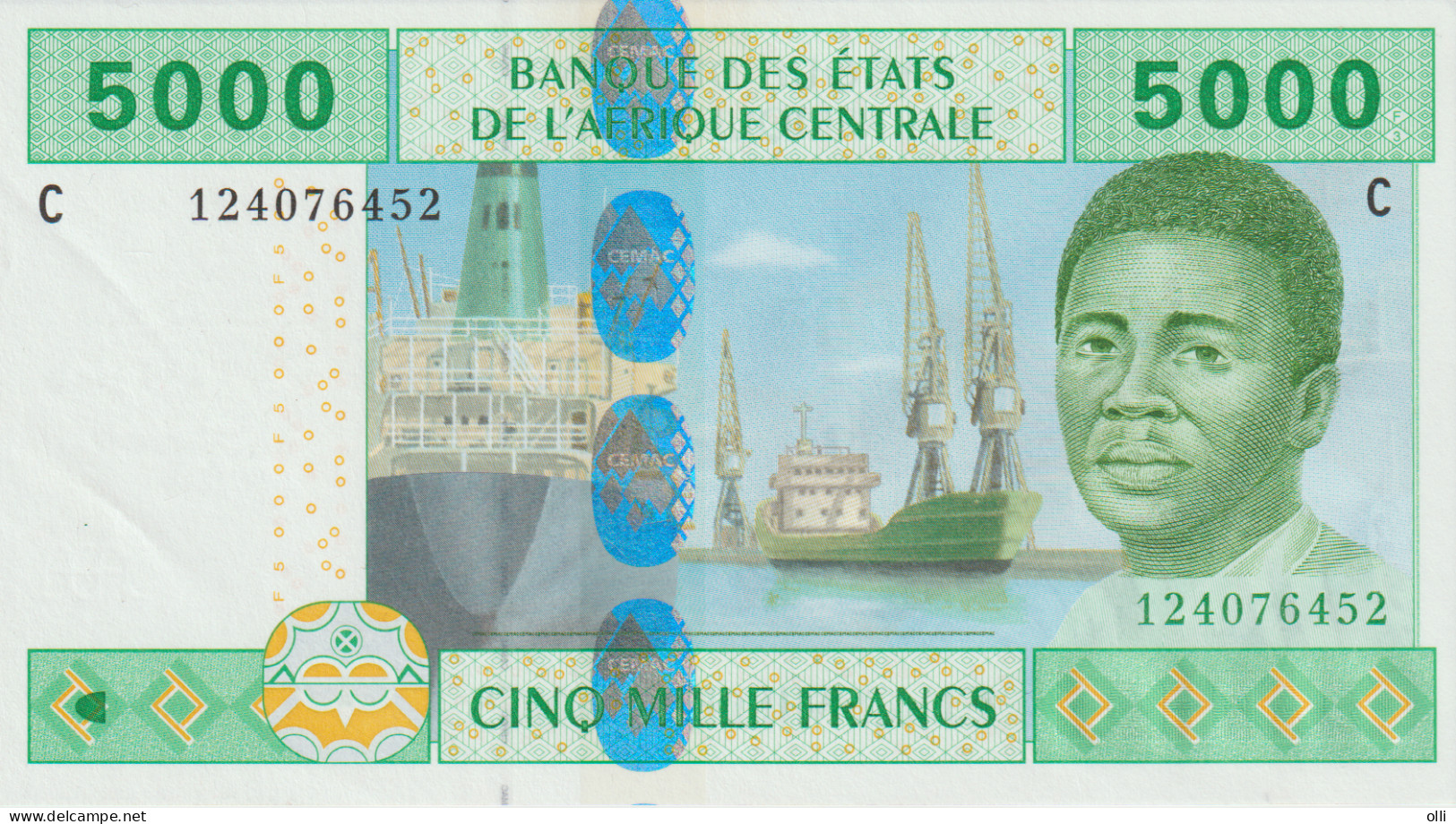 Central African States, CHAD 5000 Francs 2002, UNC - Tsjaad