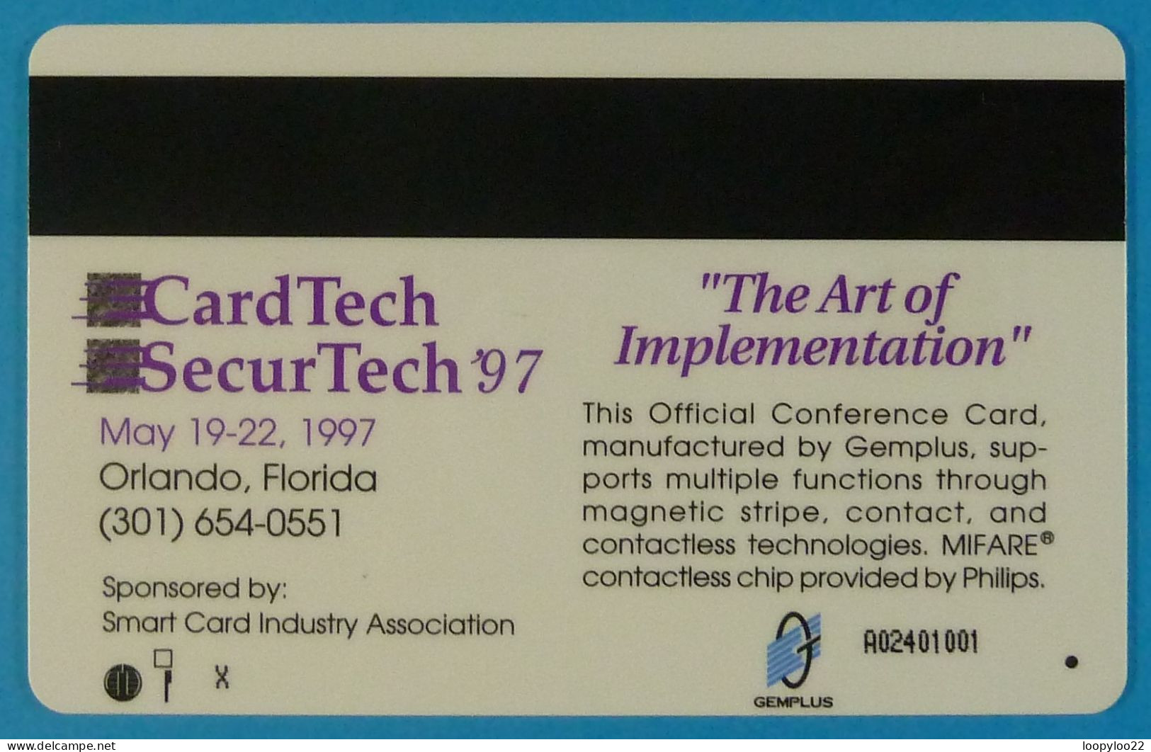 USA - Chip - Gemplus - Smart Card Demo - CardTech - SecurTech'97 - The Art Of Implementation - [2] Chip Cards