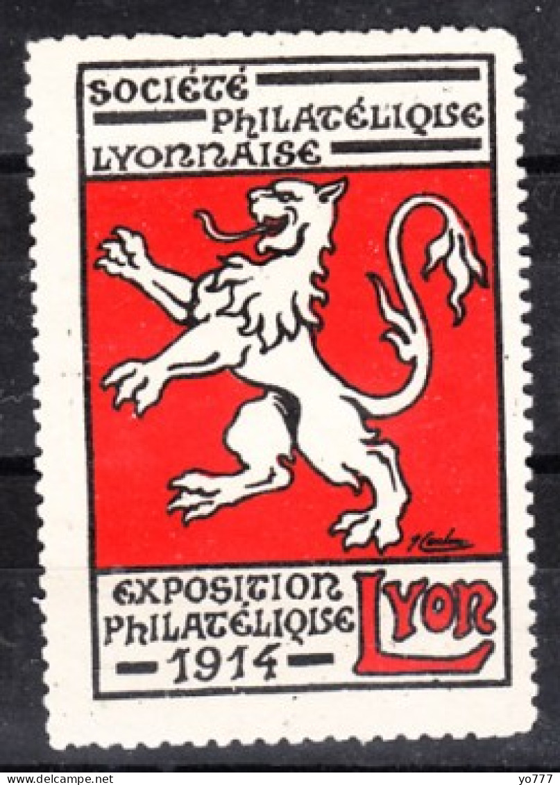 VV-106 1914 Lyon Exposition Philatelique Vignette No Gum - Andere & Zonder Classificatie