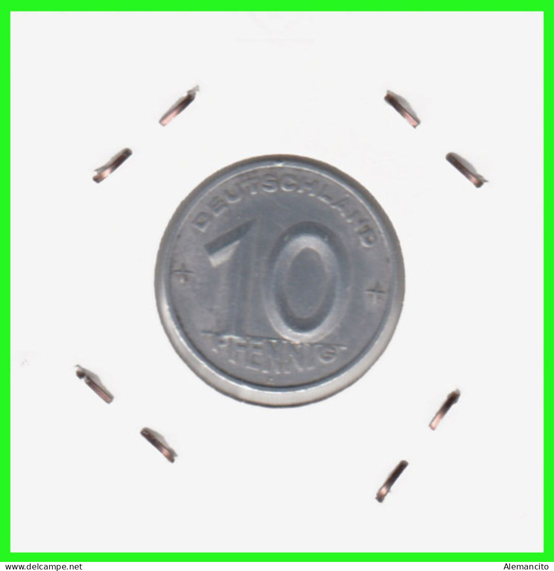 REPUBLICA DEMOCRATICA DE ALEMANIA ( DDR )  MONEDA DE 10 PFENNING AÑO - 1950 - CECA - A - MONEDA DE ALUMINIO CIRCULADA - 10 Pfennig