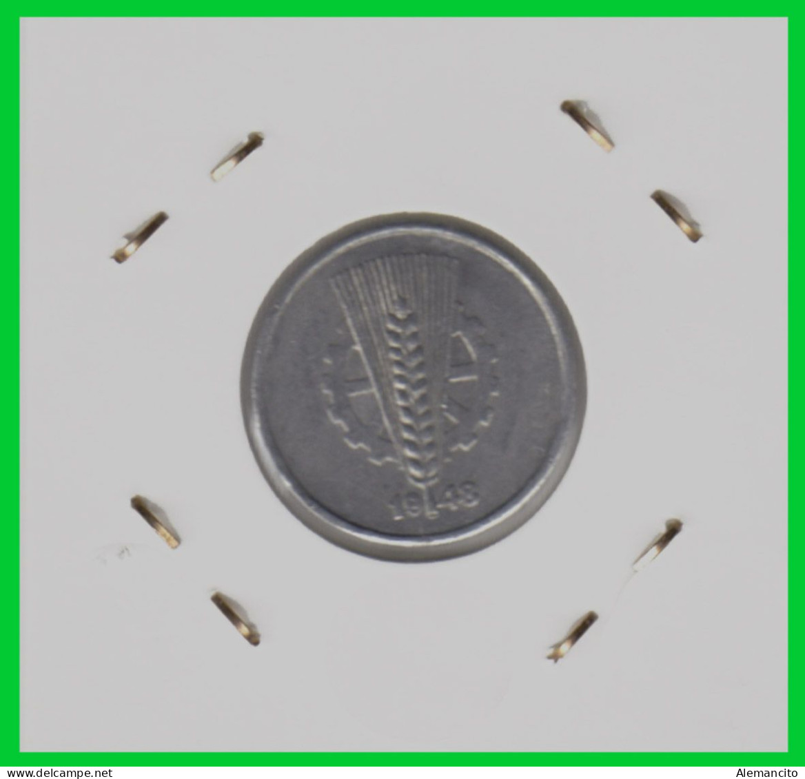 REPUBLICA DEMOCRATICA DE ALEMANIA ( DDR )  MONEDA DE 10 PFENNING AÑO - 1948 CECA - A - MONEDA DE ALUMINIO CIRCULADA - 10 Pfennig