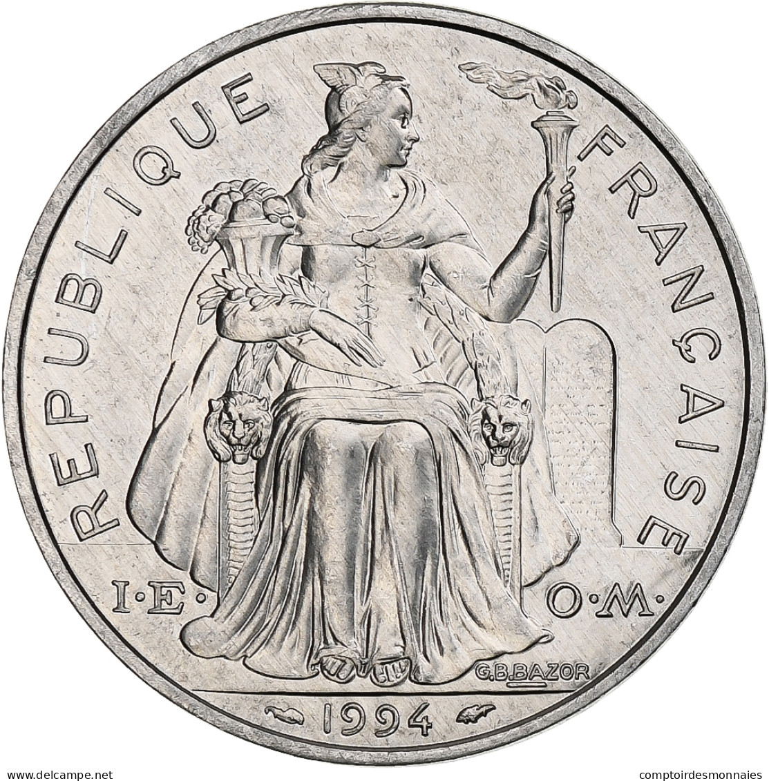 Polynésie Française, 5 Francs, 1994, Paris, I.E.O.M., Aluminium, SPL, KM:16 - Französisch-Polynesien