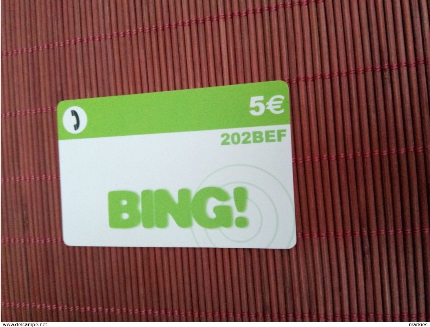 Bing Special Edition  2 Photos Used Rare - Cartes GSM, Recharges & Prépayées