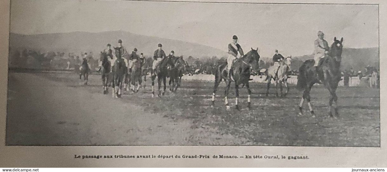 1901 LA CÔTE D'AZUR SPORTIVE - LES COURSES DE NICE - GRAND PRIX DE MONACO - MARQUISE DE VILLAMAJOR - LA VIE AU GRAND AIR - Equitazione