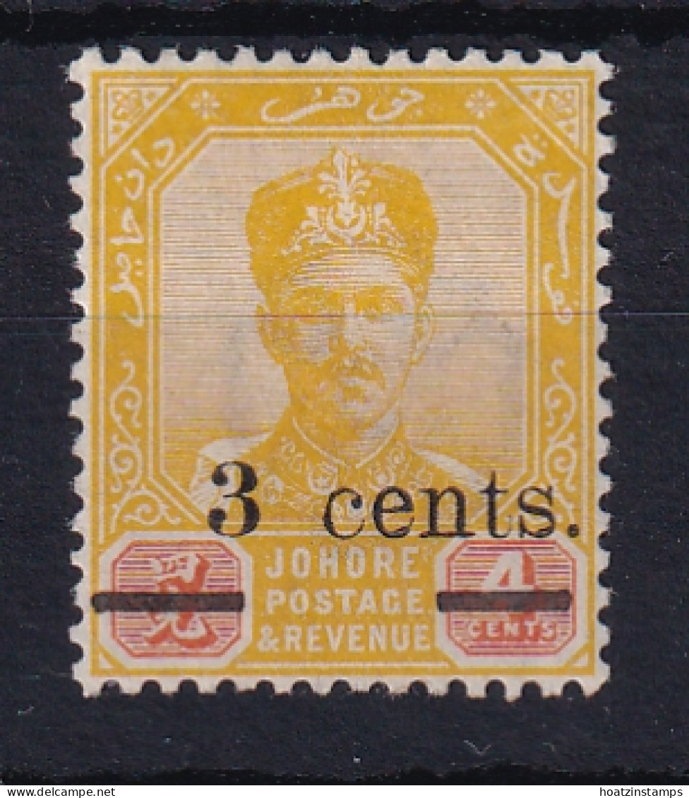 Malaya - Johore: 1903   Sultan Ibrahim - Surcharge    SG54    3c On 4c    MH    - Johore