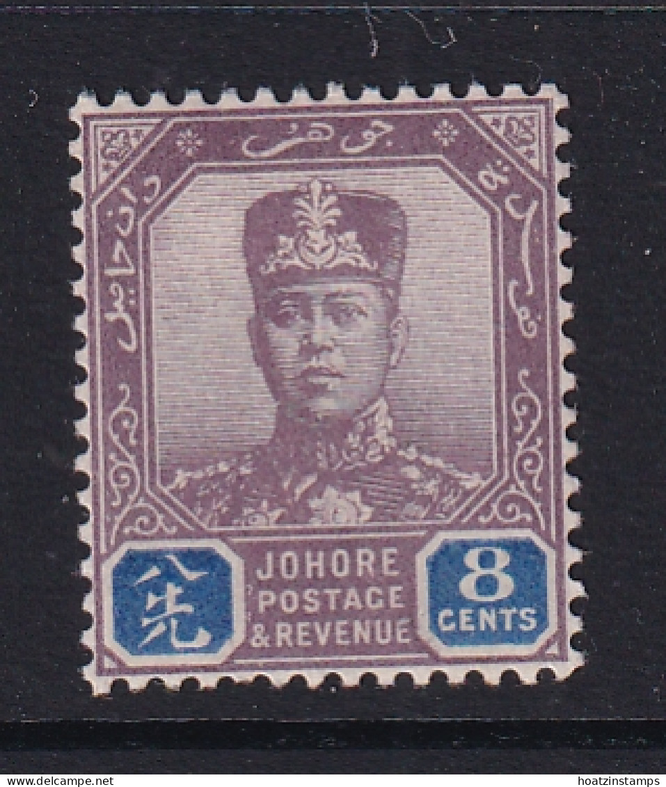 Malaya - Johore: 1904/10   Sultan Ibrahim    SG66   8c    MH    - Johore