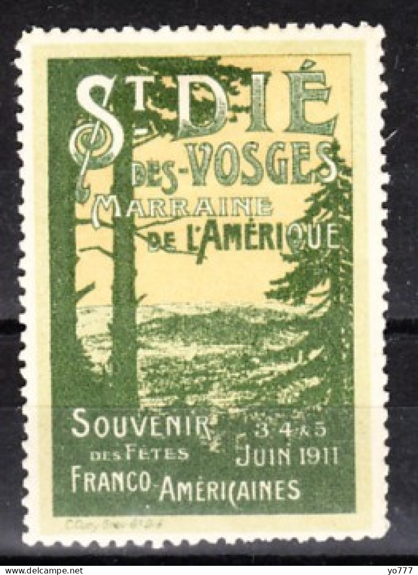 VV-121 1911 St. Die Des Vosges Marraine De La Amerique Vignette MH* - Andere & Zonder Classificatie