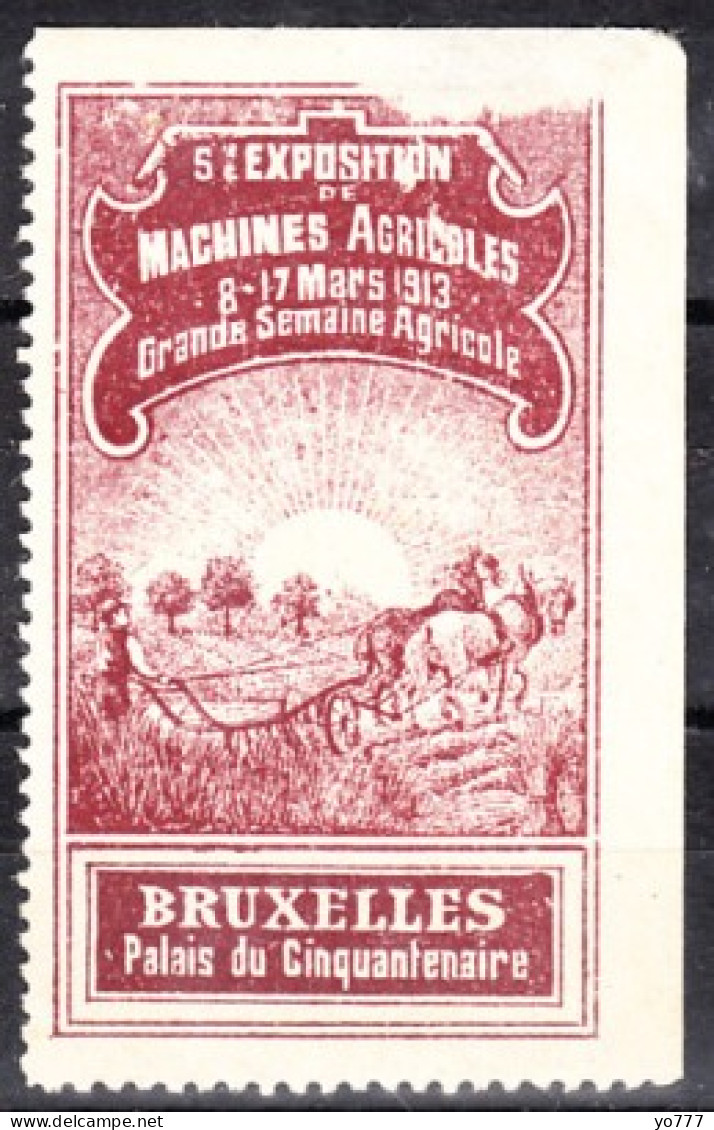 VV-125 1913 Machines Agricoles Palais Du Cinquantenaire Vignette MH* - Sonstige & Ohne Zuordnung