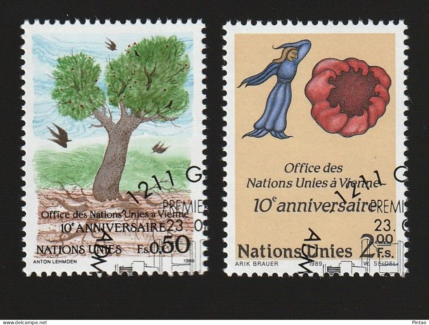 WW14003- NAÇÕES UNIDAS (GENEBRA) 1989- CTO (10º ANIV. ESCRITÓRIOS VIENA) - Used Stamps