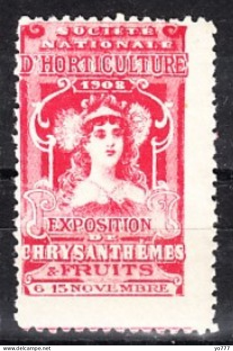 VV-136 1908 Societe Nationale De Horticulture Exposition Fruits Vignette MNH** - Sonstige & Ohne Zuordnung