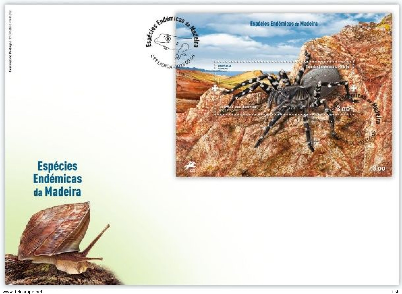 Portugal & FDCB Azores Terrestrial Fauna, Azores Wolf Spider  2023 (97993) - Araignées