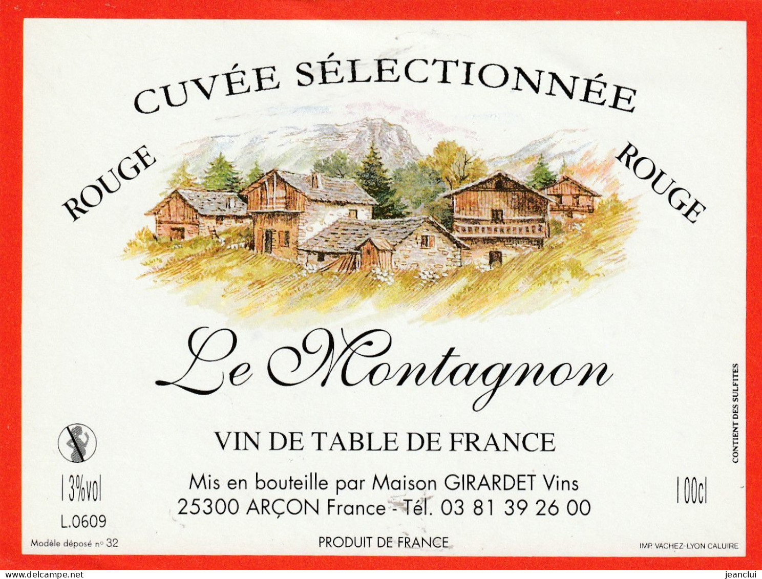 LE MONTAGNON ROUGE  .  CUVEE SELECTIONNEE - Autres & Non Classés