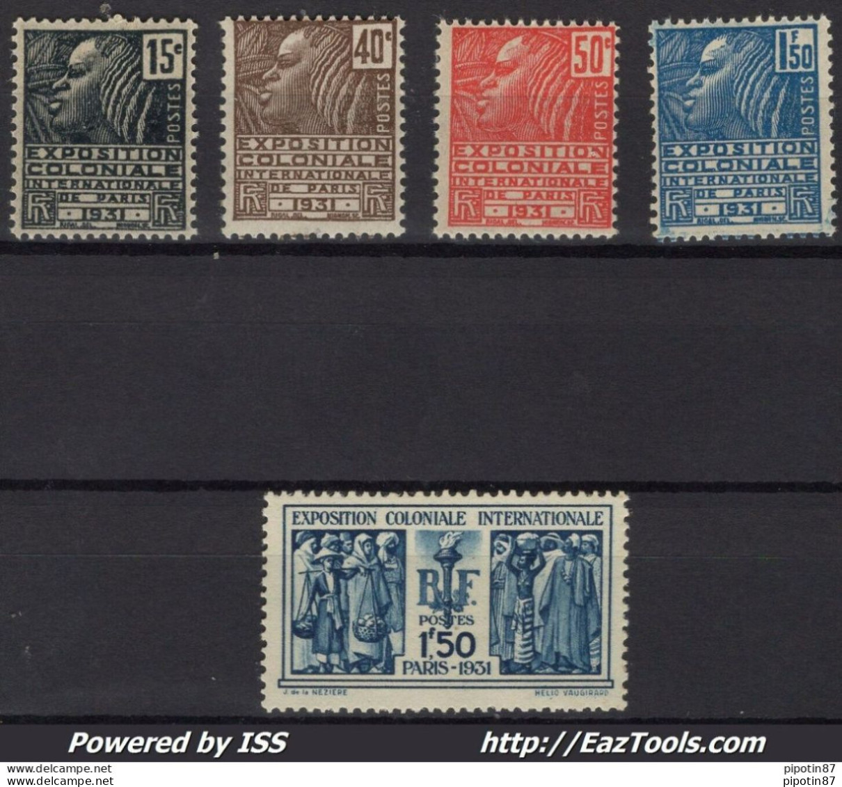 FRANCE SERIE EXPOSITION COLONIALE N° 270/274 NEUF ** SANS CHARNIERE - Unused Stamps