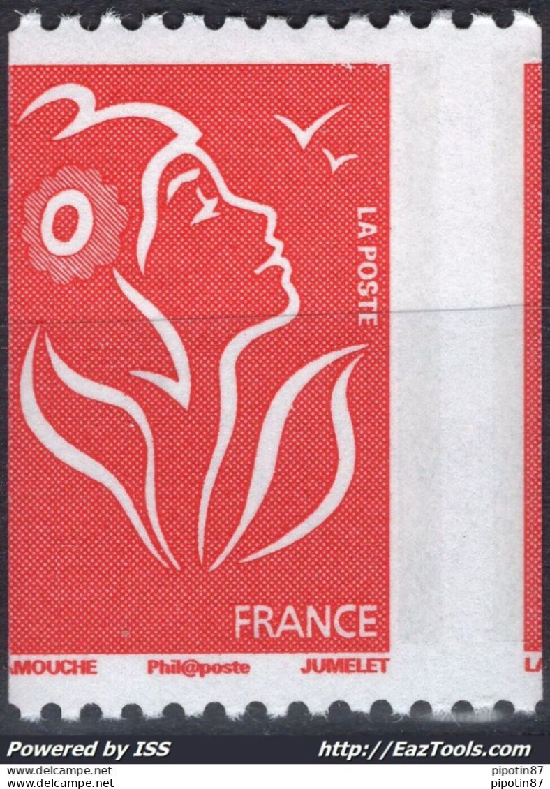 FRANCE MARIANNE DE LAMOUCHE N° 3743 NEUF ** SANS CHARNIERE VARIÉTÉ DE PIQUAGE - Ungebraucht