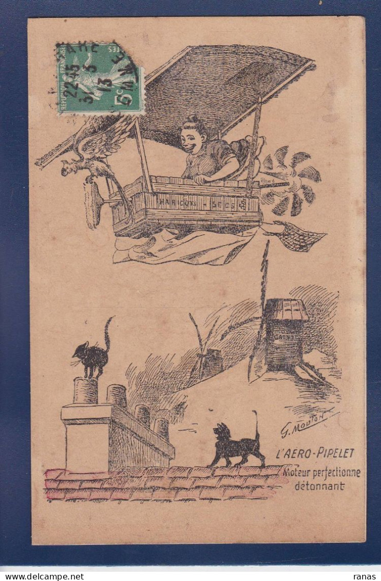 CPA Mouton Georges Erotisme Femme Woman Art Nouveau éros Risque Timbrée Non Circulée Chat Cat - Moloch