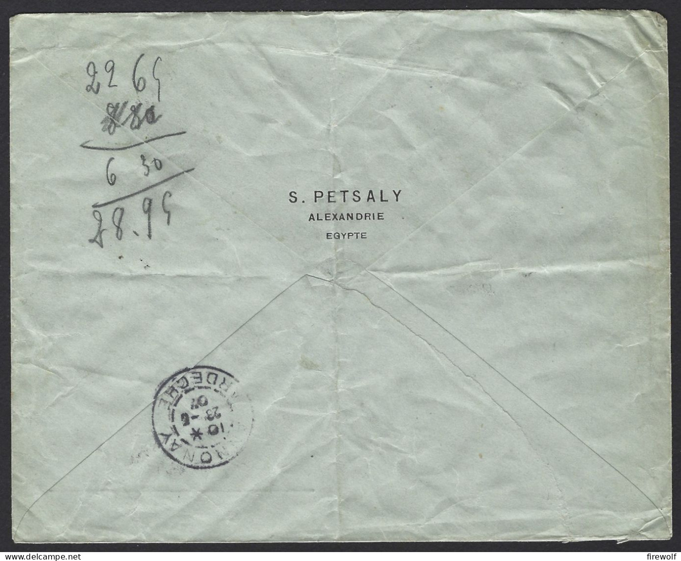 F12 - Egypt Alexandria French Office - Registered Cover 1907 To Annonay France - Par Courrier Autrichien - Cartas & Documentos