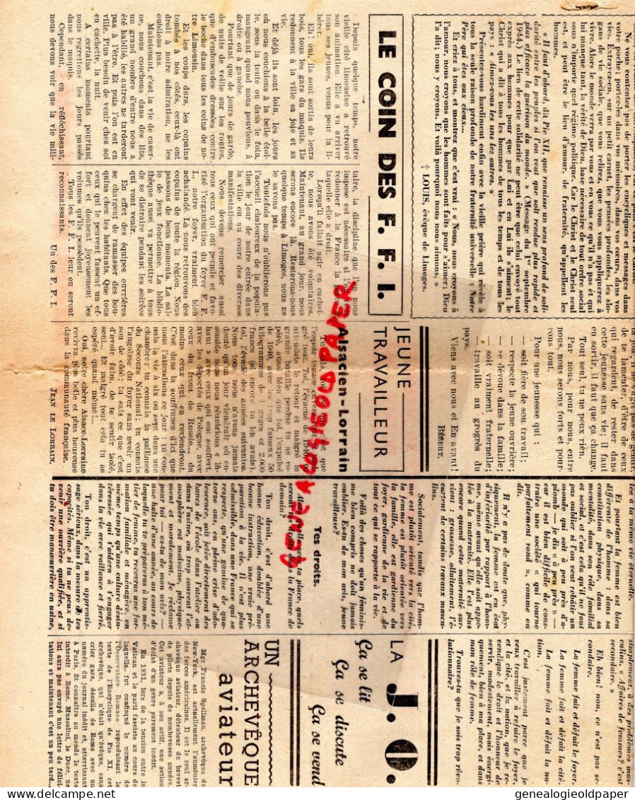 LIMOGES-GUERRE 1939-45- WW2- LA JEUNESSE OUVRIERE-MGR RASTOUIL EVEQUE-FFI- ISLE SANATORIUM LE CLUZEAU-JOCISTE - Documenti Storici