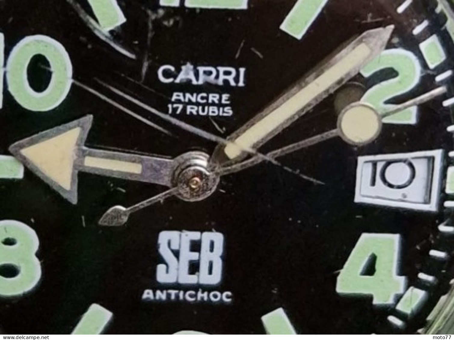 Montre de PLONGEE Mécanique à remontage manuel  - CAPRI SEB - Bracelet plastique -  FONCTIONNE - années 1980