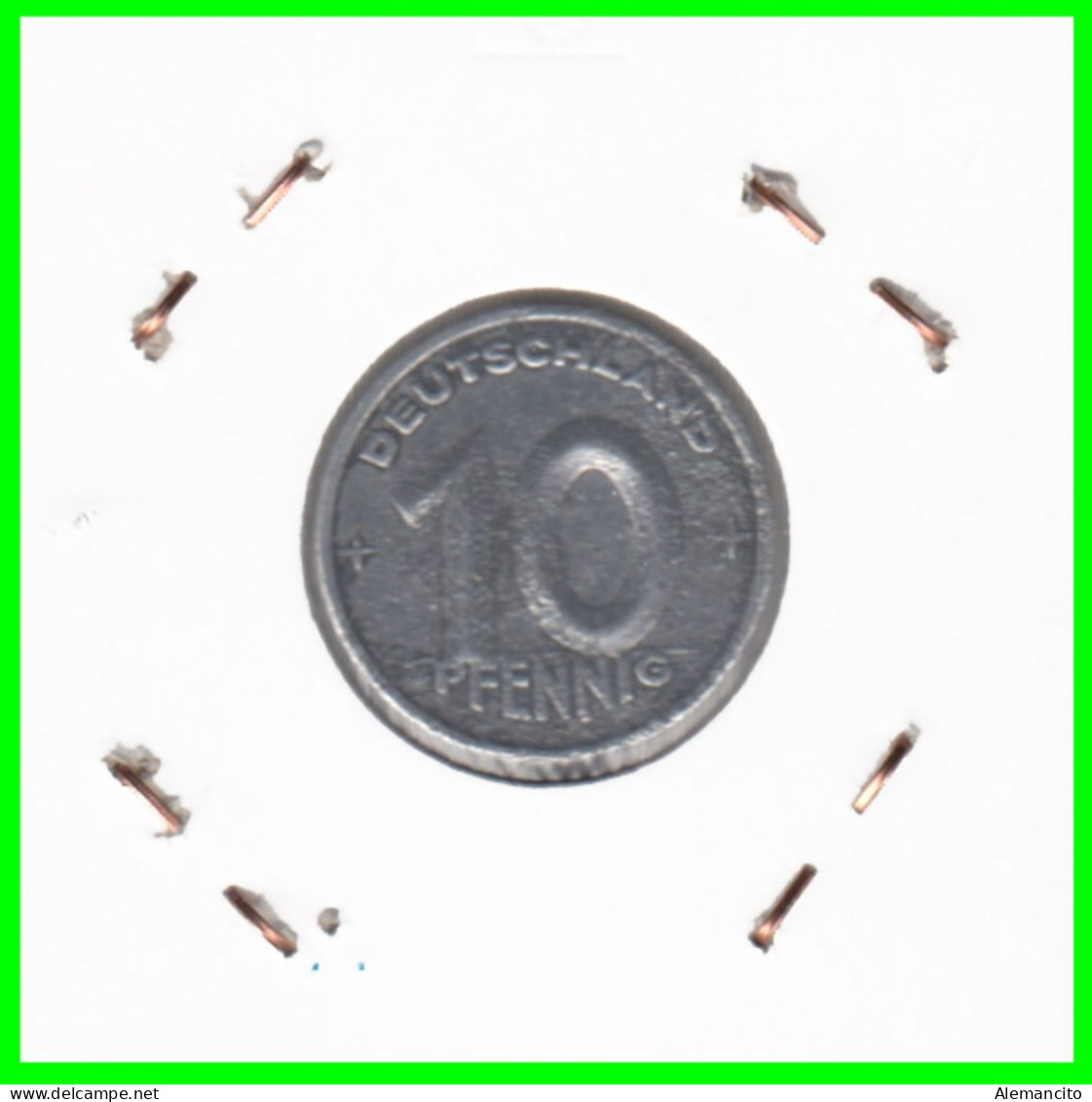 REPUBLICA DEMOCRATICA DE ALEMANIA ( DDR )  MONEDA DE 10 PFENNING AÑO - 1949 - CECA - A - MONEDA DE ALUMINIO CIRCULADA - 10 Pfennig